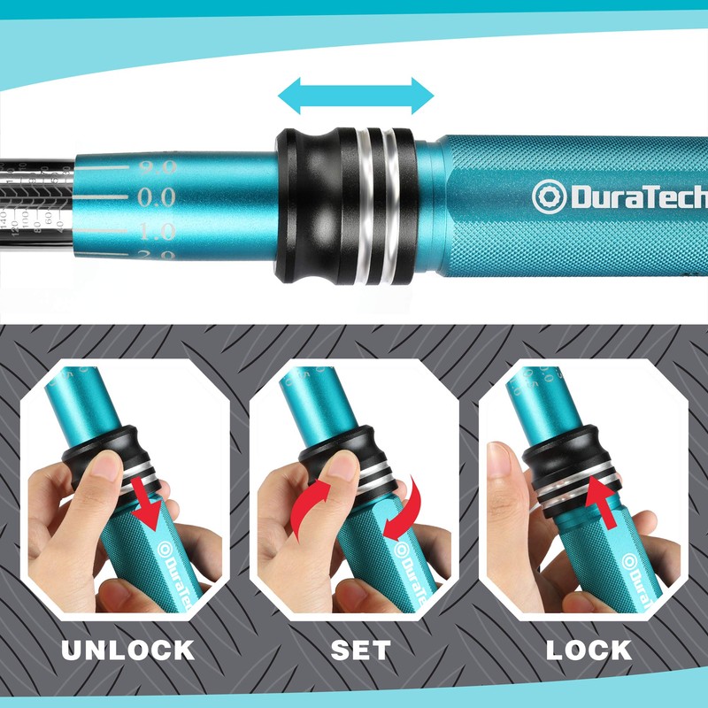 DURATECH 1/2-Inch Drive Click Torque Wrench, 30-160 Ft-lb, with Socket