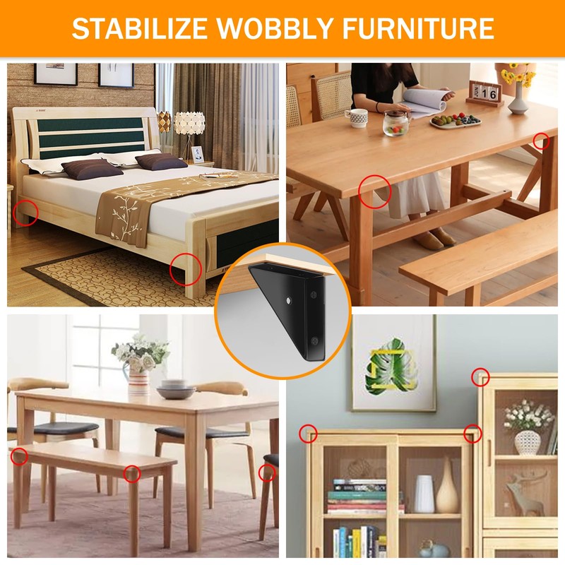 LANMIERT 12Pcs Corner Brace Brackets 66mm x 66mm Bed Corner