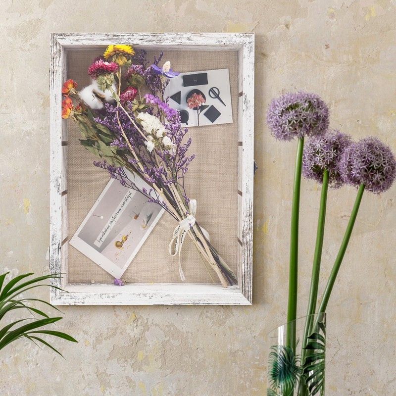 Hodeframe Shadow Box Frame with Removable Shelves, White 11x14 Deep
