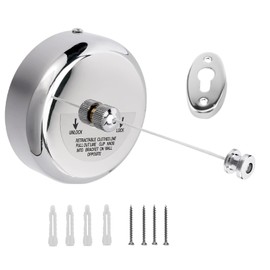 LinaLife 304 Stainless Steel Retractable Clothesline Indoor with 9.2FT Adjustable Nylon Rope, Wall Mounted Retractable Line String Clothes Line for Drying in Hotel, Bathroom, Laundry Outdoor Indoor