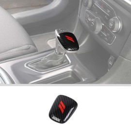 Voodonala for Challenger Gear Shift Shifter Knobs Cover Trim for 2015-2024+ Dodge Challenger Charger 2018-2024 Durango Accessories Red/Carbon Fiber 1pcs