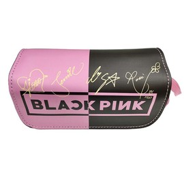 SDECRW Black-pink pencil case, beautiful large capacity pencil case, anime pencil case, pencil case with zip, with multiple compartments, pencil case organiser for boys, girls, students, office