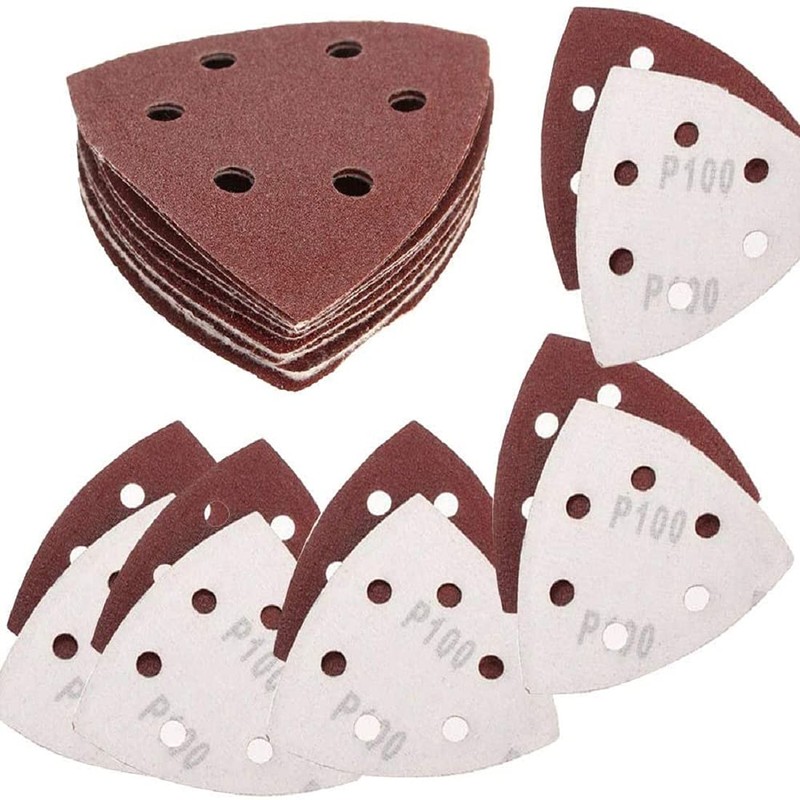 Boxonly 20 Pcs Detail Sander Paper 6 Hole Hook and