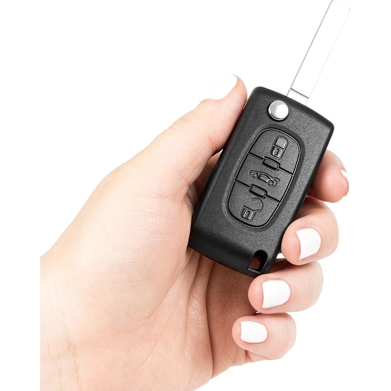 AUTOZOCO 3 Button Car Key Shell Case Compatible with Citroen