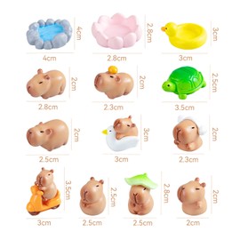 GDFHBD 13 Small Capybara Ornaments, Mini Capybara, Mini Animal Model, Capybara Figurine, Mini Potted Landscape, Cute Capybara Toys.