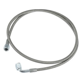 X AUTOHAUX 4AN Turbo Oil Feed Line 48" Length Stainless Steel Braided AN4 90 Degree Straight Hose End Pressure Remote Turbocharger Oil Drain Return Line