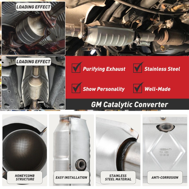 KEEPDSGN 2.5'' Car Catalytic Converter EPA Stainless Steel 3.7L 4.7L
