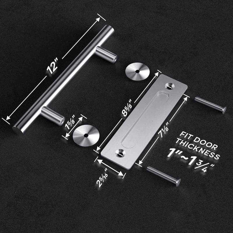 EaseLife 12" Stainless Steel Sliding Barn Door Handles and Pulls