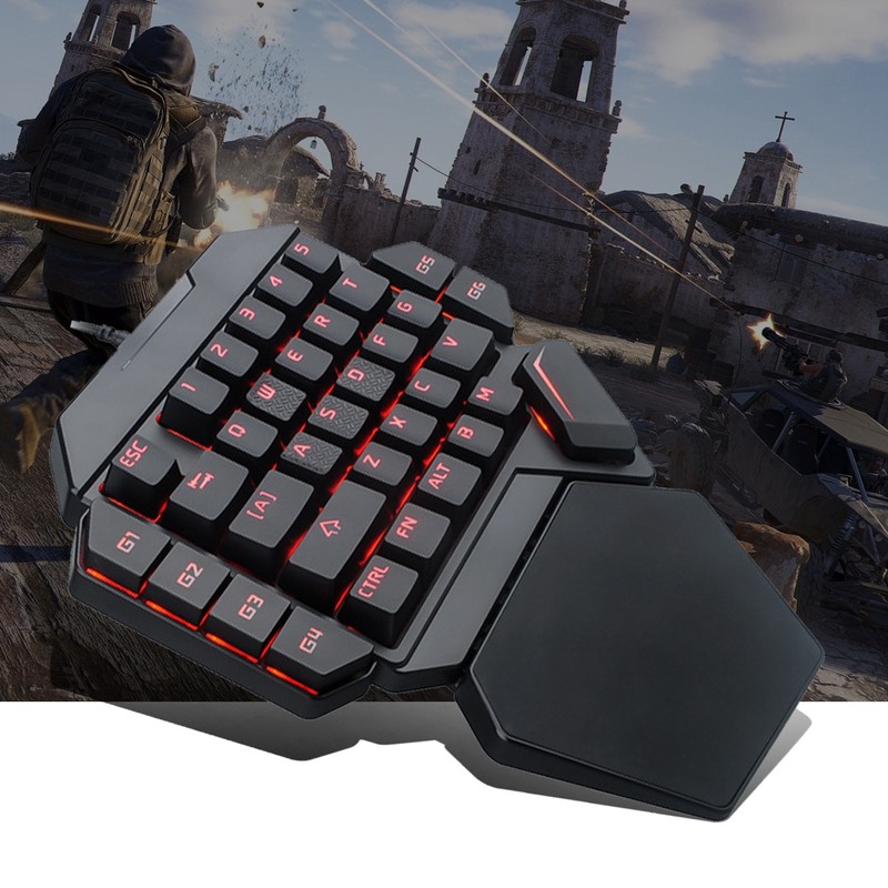 Onehanded Keyboard RGB Blacklight Mechanical Keyboard With Macro Definition Function