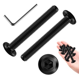 20Pcs M6 x 50mm M6 Screws Flat Head Socket Cap Screw Bolts Furniture Bolts, Allen Socket Drive M6 Bolt, 304 Stainless Steel Bolts, Black Oxide M6x1.0 Bolt by Marysino