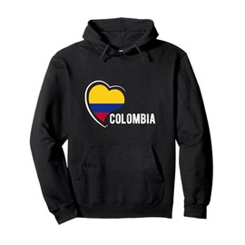 Colombia National Pride Heart Flag Colombian National Pullover Hoodie