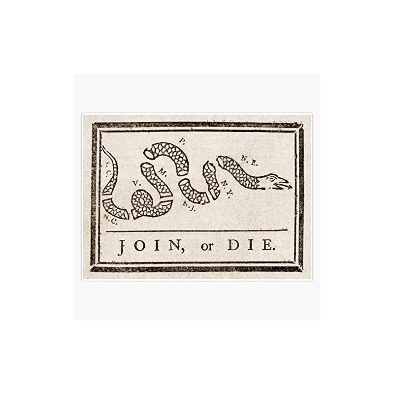 HOF Trading Join Or Die - Benjamin Franklin Vinyl Sticker