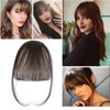 ANROI Real Hair Fringe Hairpiece, Real Hair Clip-In One-Piece Extensions,
