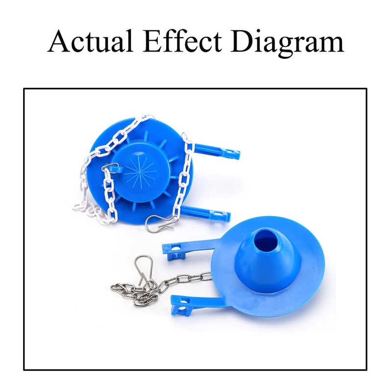 2 Pack Universal Toilet Flapper with POM Chain, Rubber Flush