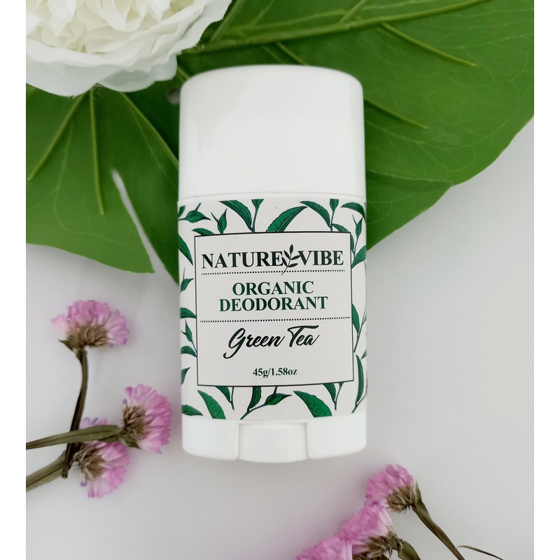 NATURE VIBE Organic deodorant, Natural deodorant 45g/1.58oz (Green tea)