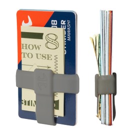 8TIMBER Mawashi Wallet Band Gray - Durable Silicone Rubber Card Holder for Credit Cards and Cash - Secure, Stylish, and Convenient Minimalist Wallet Solution - Perfect for On-The-Go and Daily Use