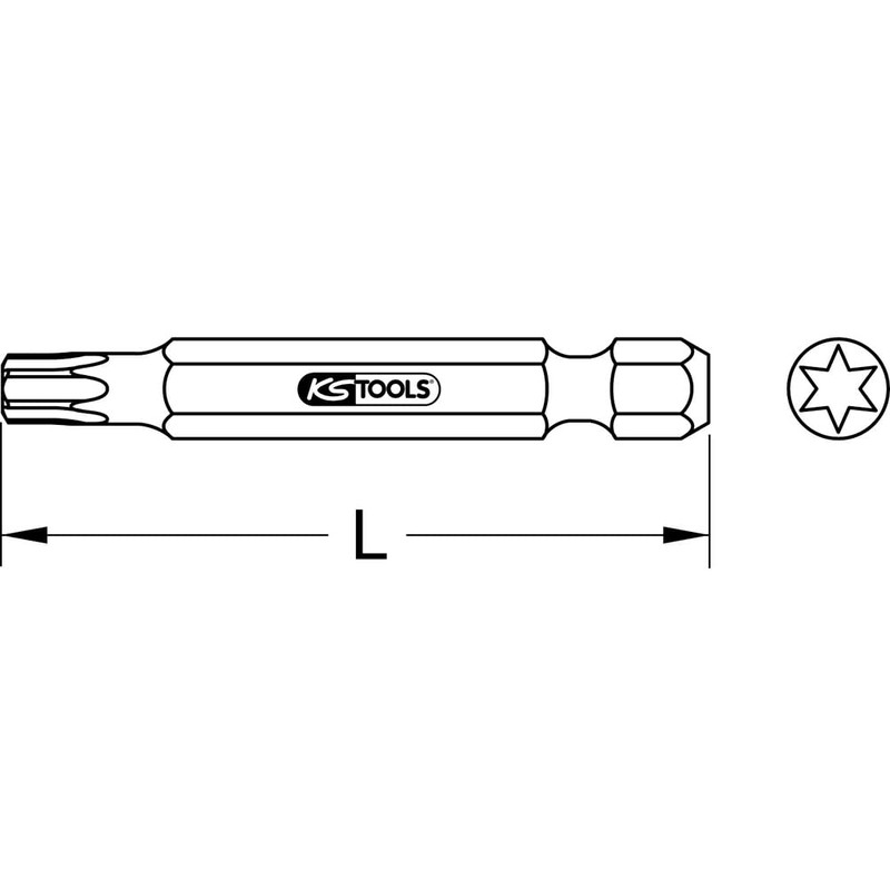 KS Tools 911.2726 1/4 Inch Classic Bit TX, 50 mm,