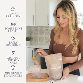 Barre Definition Collagen Powder for Women, Beauty Blend with Vitamin C, Biotin & Hyaluronic Acid, Supports Hair, Skin & Nails, 20 Servings, Grass-Fed Bovine, Chocolate