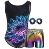 MOLLDAN - Maillot de gimnasia para niñas, Conjunto de flores