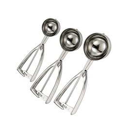 Set of 3 Ice Cream Dishers Ice Cream Spoons Stainless Steel Clean Convenient 3 Sizes Suitable for Kitchen and Restaurant (Style1)