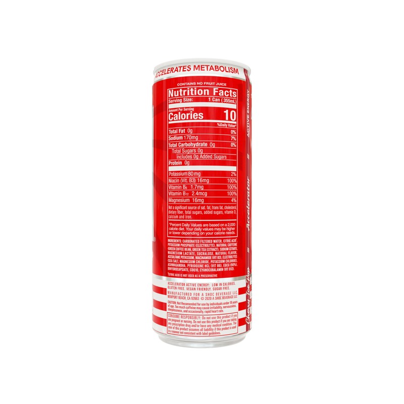 A SHOC Accelerator Cherry Ice Pop Energy Drink, 12 fl