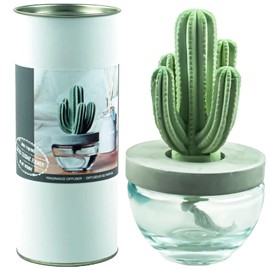 Reed Diffuser Set, Pretty Valley Home Gypsum Cactus Fragrance Diffuser-Cutting Grass 3.38 fl oz (100 ml), Home Fragrance Reed Diffuser for Bathroom Office Living Room Decor