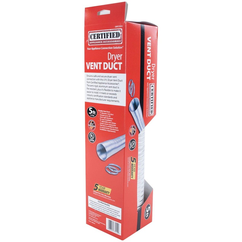 Certified Appliance Accessories CERT77004 Electric Dryer Duct Kit with 5