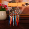NEEBAOLY Gold Bohemian Nickel Earrings Set with Feather Tassel for