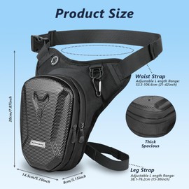 flintronic Leg Bag Motorcycle Men's Leg Bag, Tactical Waist Bags, Waterproof Multi Pockets Sports Belt Bag for Hiking, Camping, Motorcycle, Bike, Fishing, black, Modern
