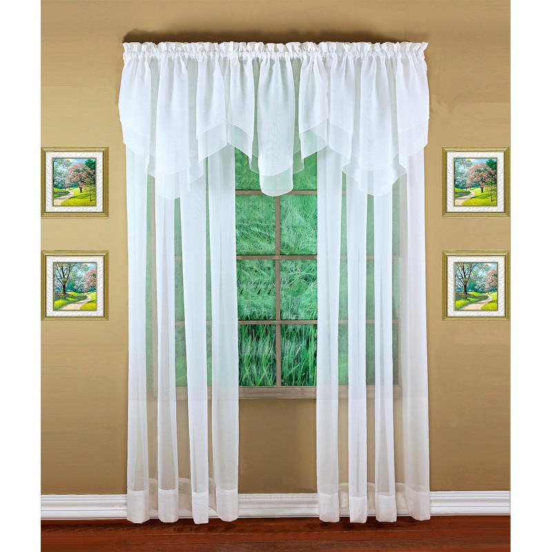 Today's Curtain Emelia Original Voile Ascot 25", White, 40" W