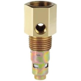 American Made Brass Replacement In-Tank Check Valve for Ingersoll Rand 56269590. 1/2" Inverted Flare Top Inlet, 1/2" MNPT Outlet, Double Tapped with One 1/8" FNPT and One 1/4" Inverted Flare Side Port