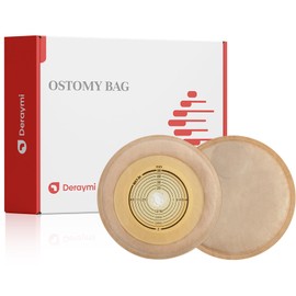 One-Piece Closed Colostomy Bags 20 PCS, DERAYMI 15mm-50mm Cut-to-Fit, Ostomy Supplies, Closed-end Pouch with Charcoal Filter, Disposable Drainable Pouches for Ileostomy Stoma Care