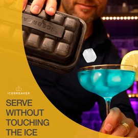 ICEBREAKER POP - 4 IN 1 - DISPENSER - MAKER - BIN - ICE PACK - Make And Serve Ice Without Ever Touching The Ice - The Sanitary Silicone Ice Tray for Freezer With Lid - Ice Cube Tray