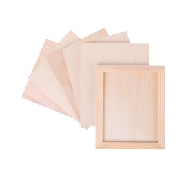 Chocople Wood Panel Canvas Wooden Drawing Board Canvas Board Art Supplies Rectangle Set of 6 (14cm x 18cm)