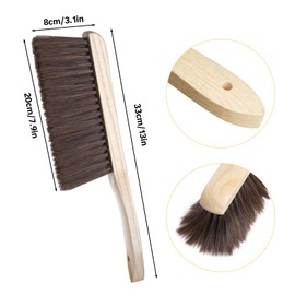 Rbenxia 2 Pieces Wooden Handle Bench Brushes Horse Hair Brushes Soft Bristles Dust Brush Household Cleaning Brushes for Fireplace, Sofa, Furniture, Workshop Woodworking (Brown)