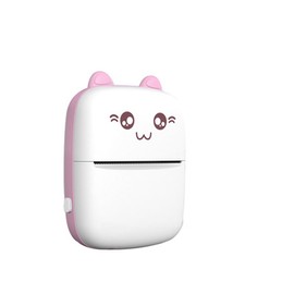 Mini Pocket Thermal Printer, Inkless Sticker Printer, Bluetooth Pocket Protable Printer with 13 Rolls Thermal Paper, Compatible with iOS and Android for Photo, Memo, Notes(Pink).