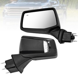 Left Driver Side Mirror Replacement for Chevy Silverado 1500 2019-2024 7pins Power Heated Glass Manual Folding with Turn Signal Light Blind Spot 84823221 GM1320680