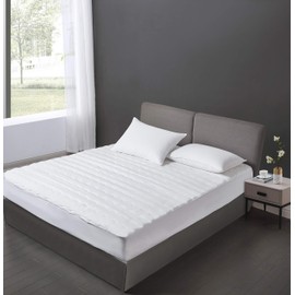 kathy ireland Microfiber Waterproof Mattress Pad (Topper) -18'' Stretchable Pocket, Twin, White