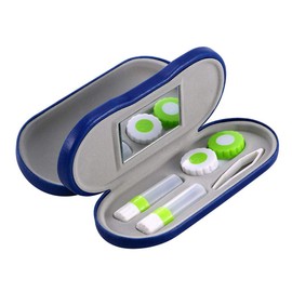 Eye Glasses Case and Contact Lens Case 2 in 1 Double Sided with Mirror Portable for Home Travel Kit