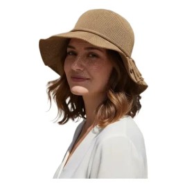 Sombrero Pescador Ala Ancha Plegable Upf Paja Ligero Caqui M(56-59cm)