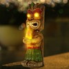 MIBUNG 13" Tall Solar Torch Tiki Garden Statue, Resin Large