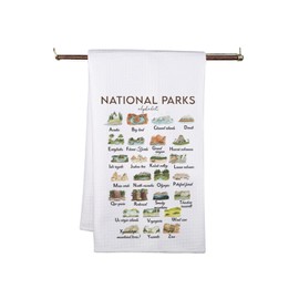 MNIGIU National Parks Gift Kitchen Decor US National Parks Kitchen Tea Towel for Traveler Camper (ABC Towel)