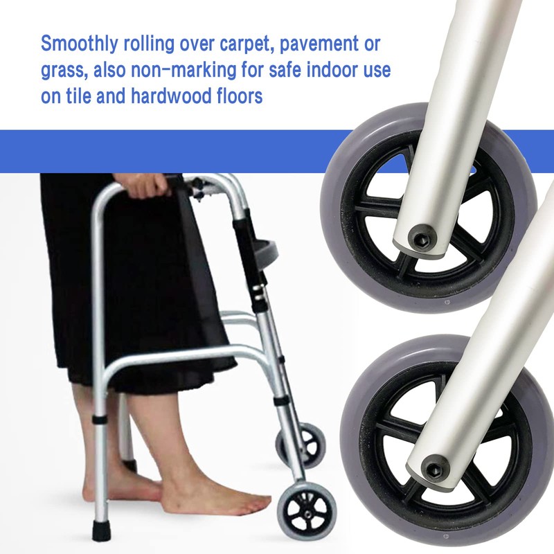 Walker Wheels Replacement Feet, Universal for Folding Medical Walker Accessories