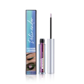 WAJJYM Liquid Eyeliner,Glittery Colored Eyeliners Pen,Easy to color, Light Change Colors,Long-lasting coloring,No fading,No smudging,no fading,long-lasting stunning color,Purple