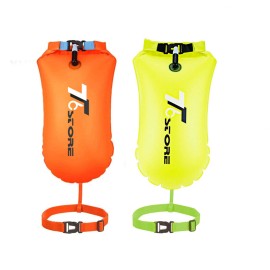 T6 2 Color Orange/Yellow Swim Buoy - Inflatable Air Bag for Open Water Swimming TPU