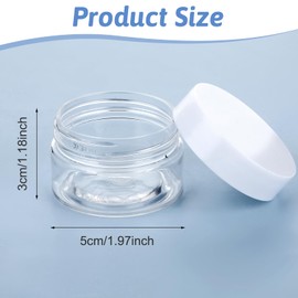 BOHUIZ 4 Pack Plastic Jars Containers with Lids, 1 oz Round Wide-mouth Refillable Containers Leakproof Reusable Empty Jars for Travel Cosmetic Body Scrubs Lotion Creams Oils Salves Ointments Makeup