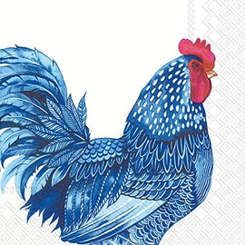 Boston International IHR - Servilletas de papel para bebidas de cóctel de 3 capas, 20 unidades, 5 x 5 pulgadas, color azul