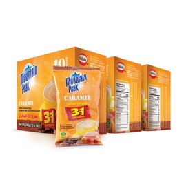 Jamaica Mountain Peak Caramel 3 in 1 Instant Coffee Mix, Coffee Creamer and Cane Sugar (30 Sachets x 24g), Rich Caramel Flavor, Smooth and Creamy, Just Add Water