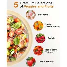 Red Strawberry and Pineberry Seed Pod Kit for AeroGarden, idoo, Ahopegarden with Red Strawberry, Radish, Pineberry, Red Heirloom/Golden Harvest Cherry Tomato - Compatible with All Hydroponics (7-Pod)