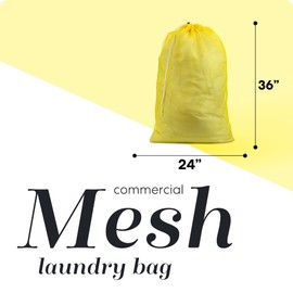 Handy Laundry Mesh XL Laundry Bag - Durable, Machine Washable with Secure Drawstring Closure - Perfect for College Dorms, Laundromats, Apartments (Yellow, Large 24" x 36")
